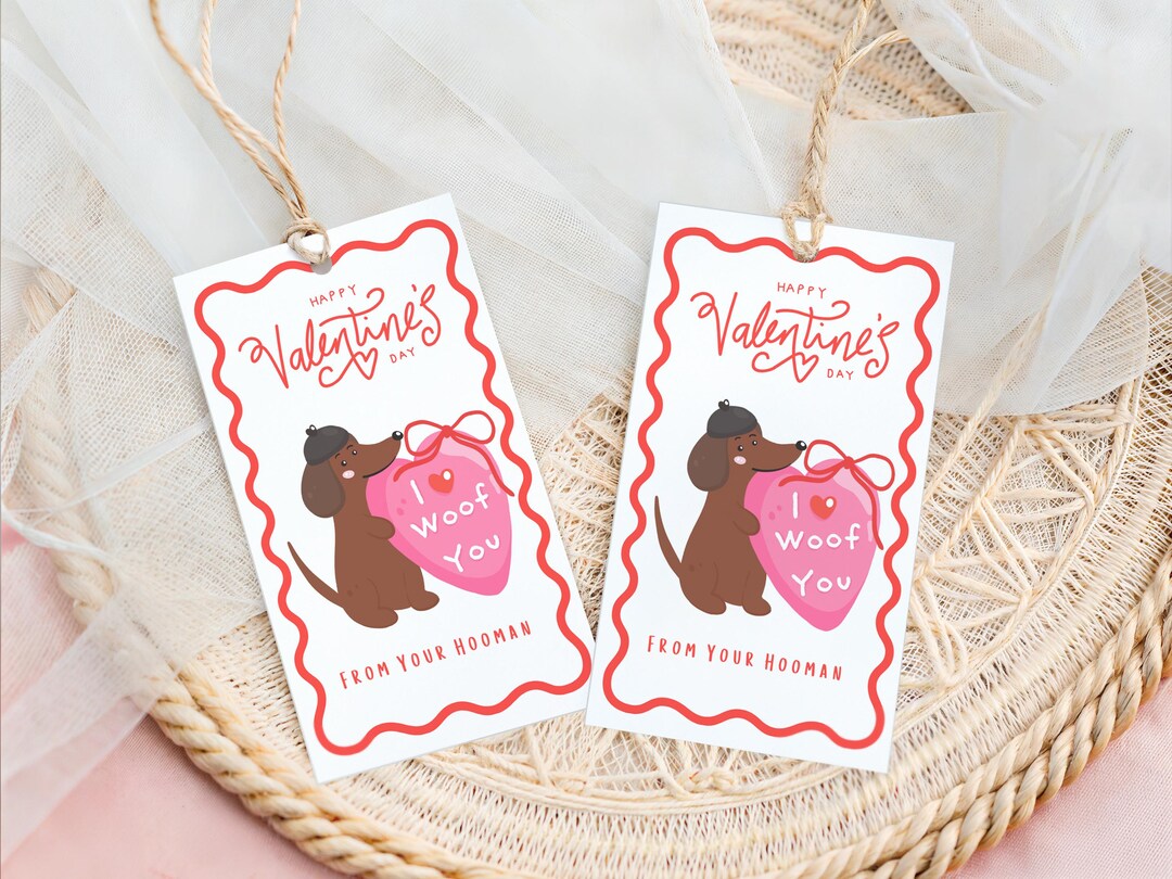 Editable Valentine's Day Gift Tag Canva Template Hand Drawn Doodle Tag ...