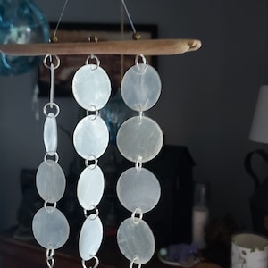 Boho White Capiz Shell Wind Chimes