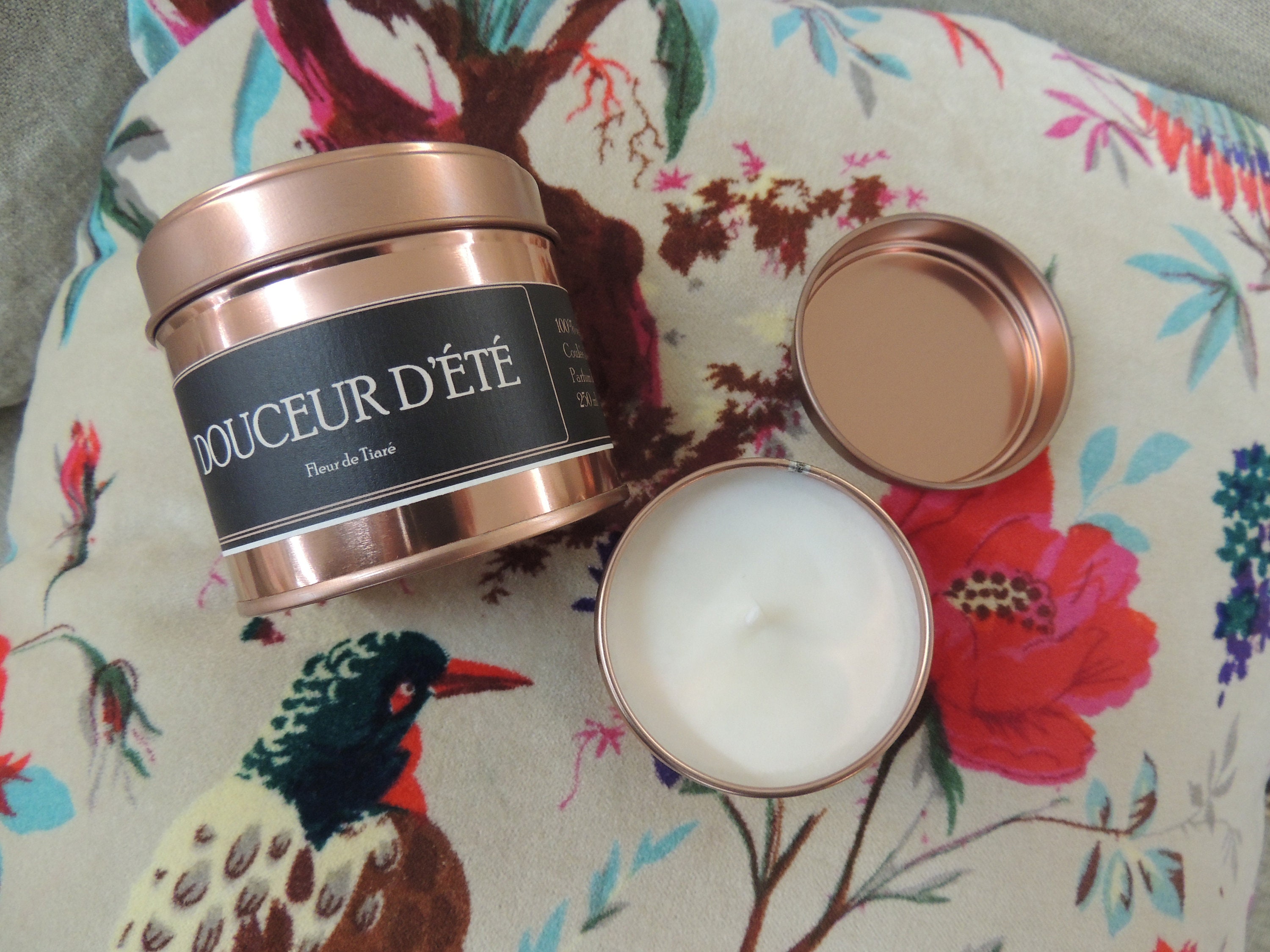 Douceur d'été Fleur de Tiaré. Bougie Artisanale Parfumée à La Cire Soja, Soy Candle Handmade