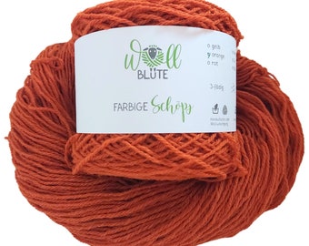 Wolle Orange // Wolle zum Stricken und Häkeln // Naturwolle // Schafwolle