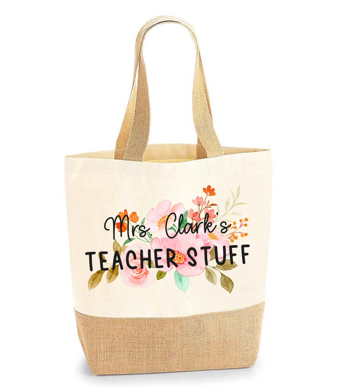 Teacher Totes Teacher Jute Bag Personalised Bag Teacher Etsy UK