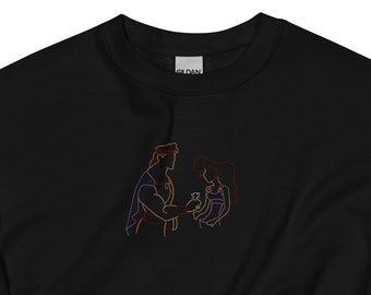 Sweethearts - Hercules & Meg - Embroidered Crew Neck Sweater (Unisex)