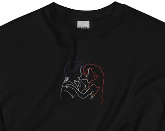 Sweethearts - Ariel & Eric - Embroidered Crew Neck Sweater (Unisex)