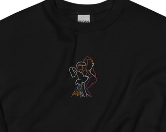 Sweethearts - Roger & Jessica Rabbit - Embroidered Crew Neck Sweater (Unisex)