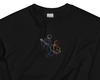 Sweethearts - Jack & Sally - Suéter bordado com gola redonda (unissex)