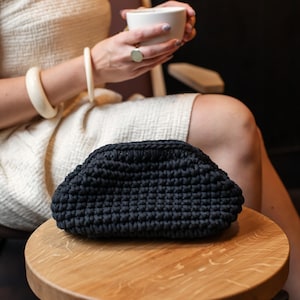 Petite pochette noire, sac à main de mariage, pochette de soirée, mini sac à main noir, cadeau fait main pour elle