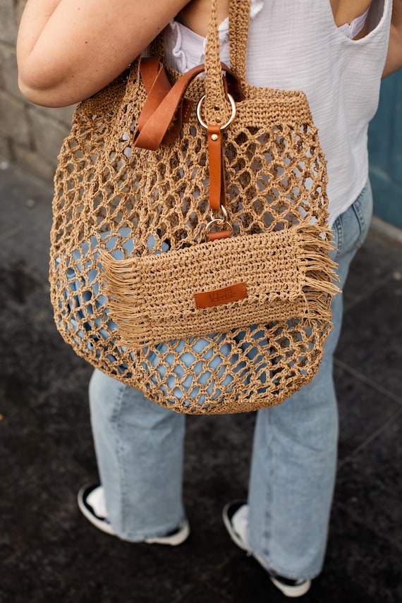 Straw Beach Tote Bag For Women - Small Rattan Crossbody Purse, Summer Shoulder Bag 2024