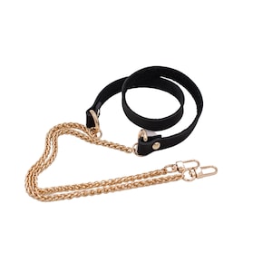 Schwarzer Ketten-Geldbeutel aus Leder, Ersatzriemen für die Tasche aus echtem Leder, Schultergurt aus Leder, Handgemachtes Geschenk