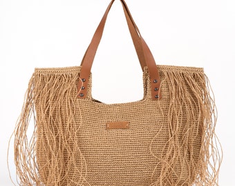 Raffia beach Bag, XL straw tote bag, Oversize raffia beach bag