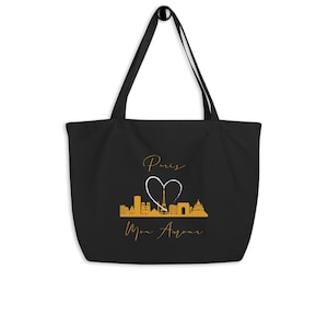 Paris Mon Amour Tote Bag: Organic Canvas French Fashion Gift