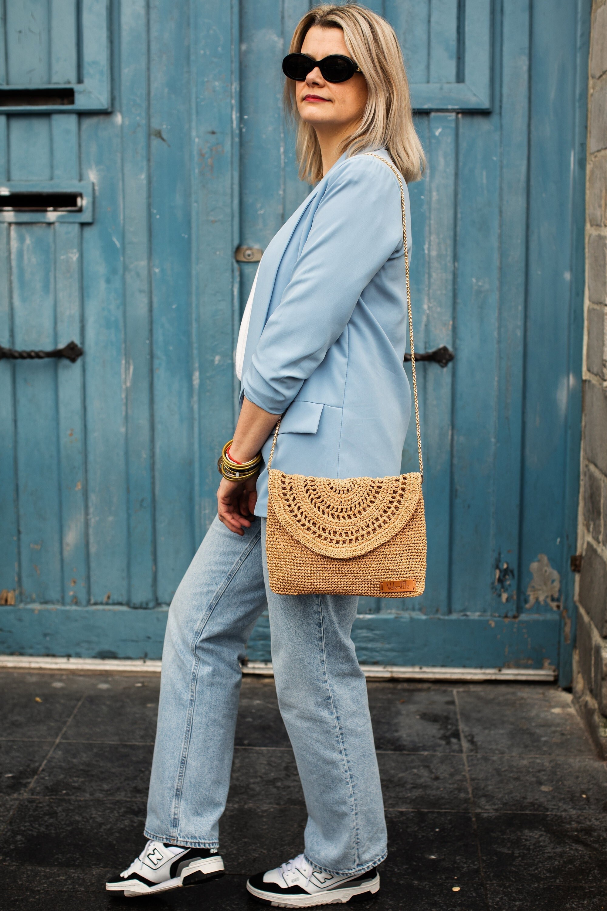 FFWTPY Bolso Bandolera De Paja Tejida Para Mujer: Clutch Elegante Con Cadena, Crossbody Bohemio Para Vacaciones Y Uso Diario