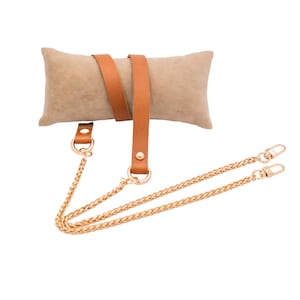 Braune Lederkette Geldbörse Riemen, Echtleder Ersatz Taschenriemen, Schulterriemen aus Leder, Handgemachtes Geschenk