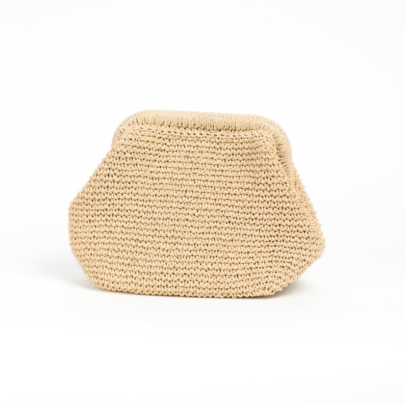 Straw clutch purse bag, raffia bag