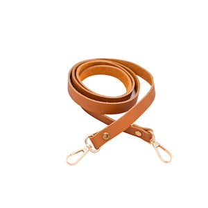 Tan Ledertasche, Schultergurt aus echtem Leder, Ersatzriemen für Geldbörse, handgemachtes Geschenk