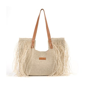 Handgemachte Strandtasche aus Bast, XL Stroh Henkeltasche, Strandtasche aus Bast, Handgefertigtes Geschenk für Frauen