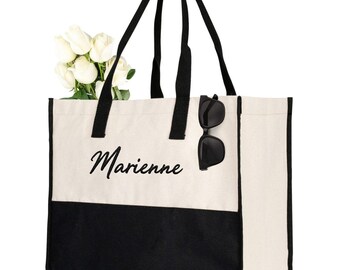 Custom Canvas Tote Bag – Chic Wedding Gift, Personalized Luxury Travel Essential, Custom Honeymoon Gift  | Bundle & Save