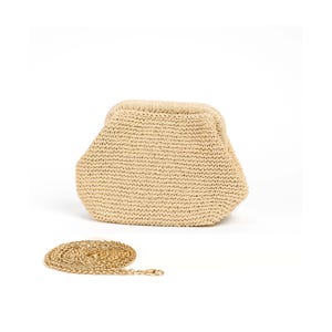 Straw purse bag, Straw clutch bag, Raffia pouch bag for women, Summer wedding bag, Handmade gift for her