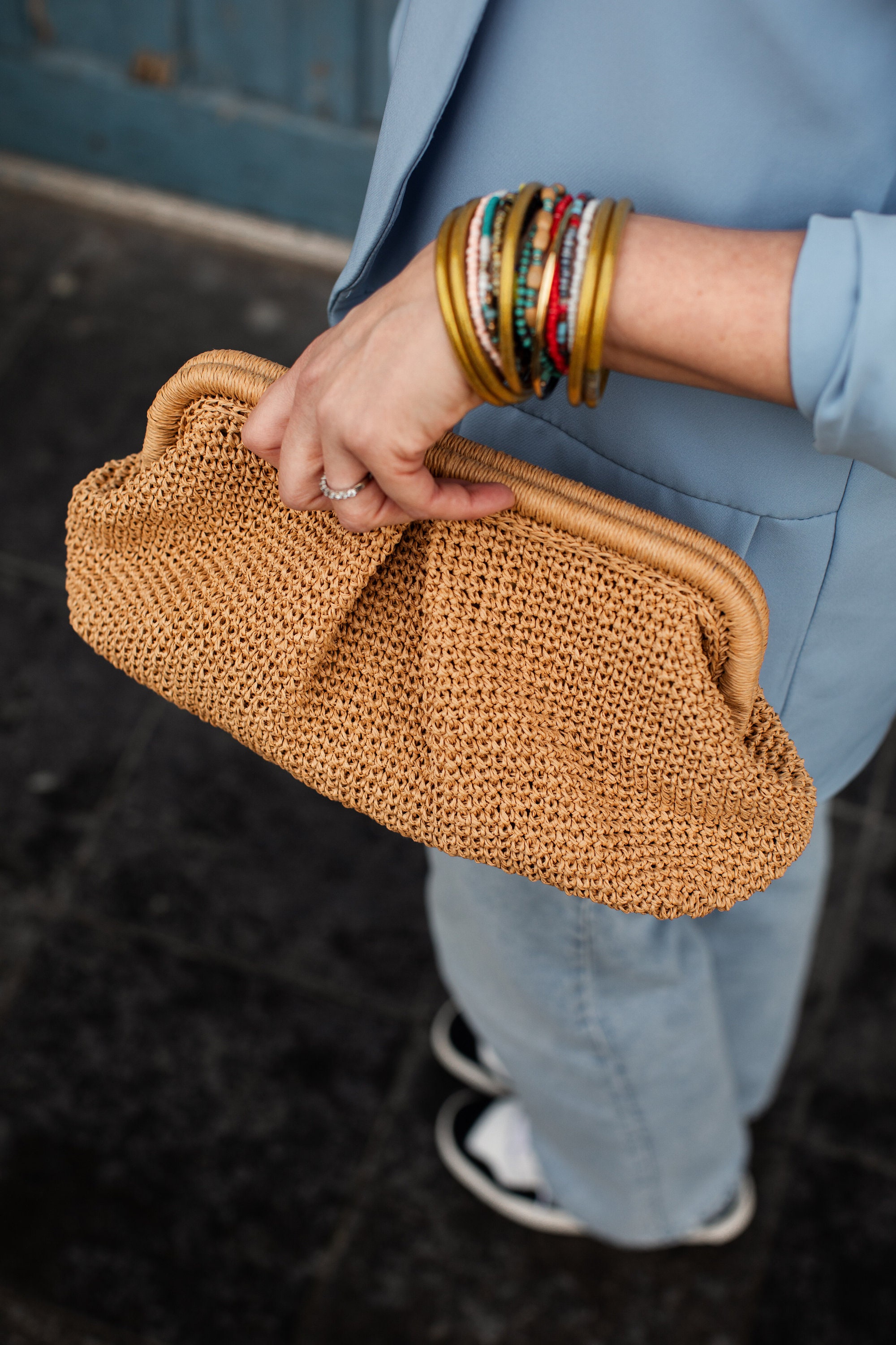 Mimbre Bolso Paja Bolsa Playa Grande Rafia Bolso De Mano