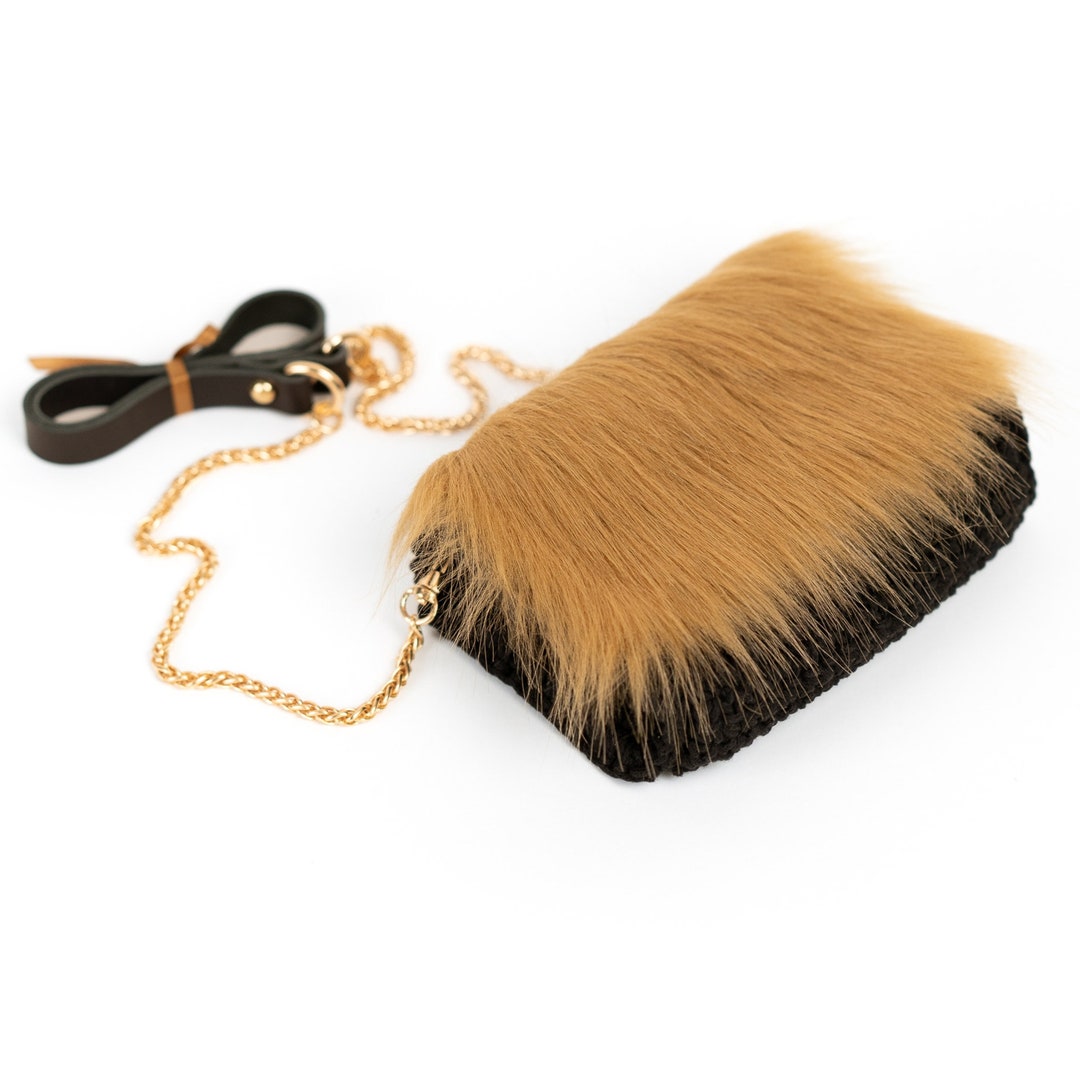 Faux Fur Black Crossbody Bag for Women Evening Black Purse Etsy