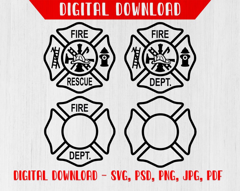 Fire Deptartment Logo SVG Fire Dept SVG Fire Rescue | Etsy