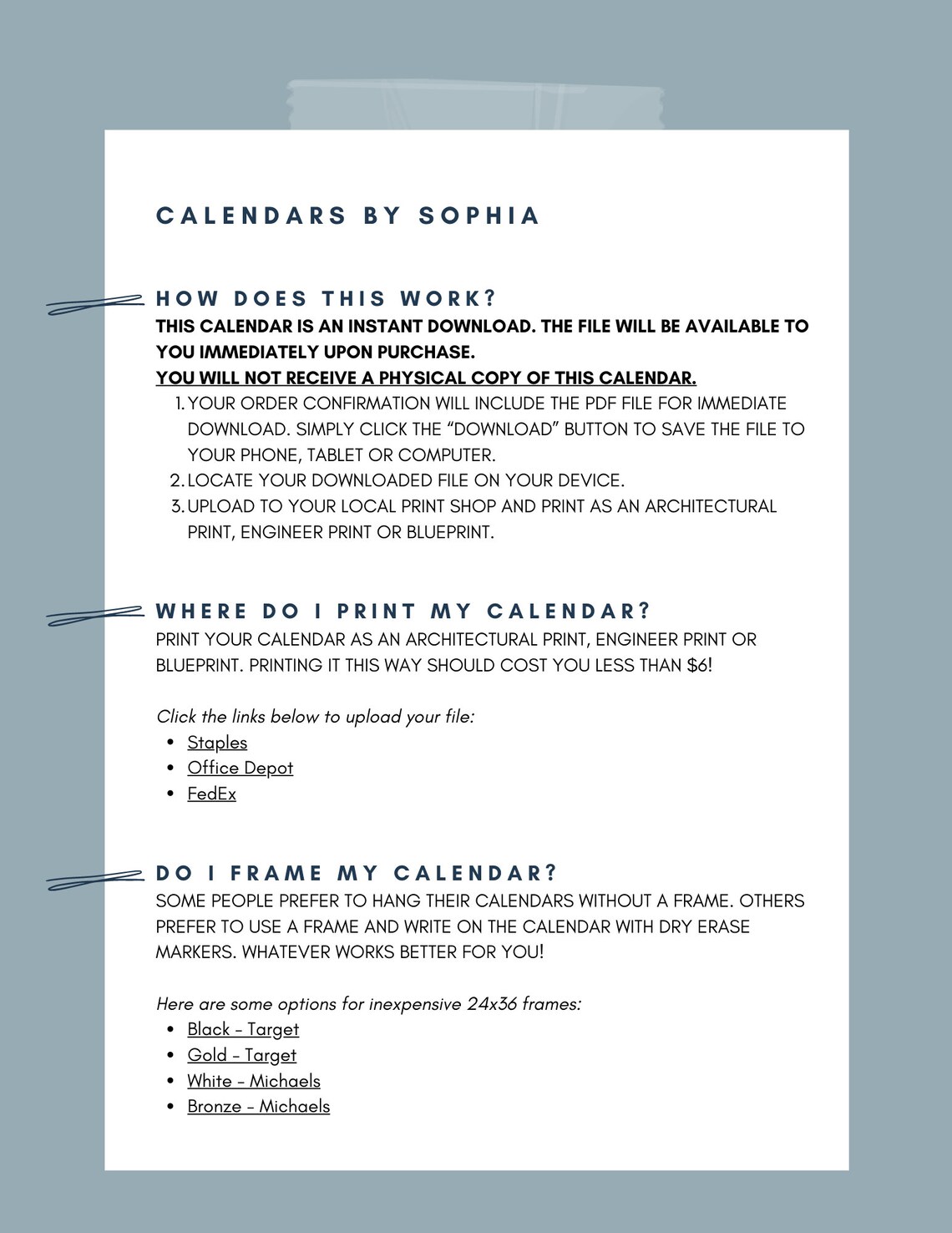 Printable 2021 Wall Calendar 24x36 Poster | Etsy