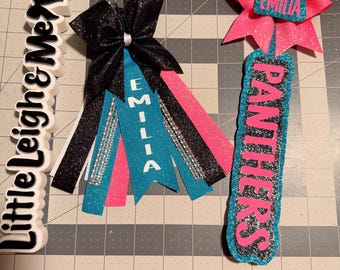 Pin me ribbon and zipper pull set, personalized bag tag, pin me ribbon, personalized bag decor, ribbon bag tag