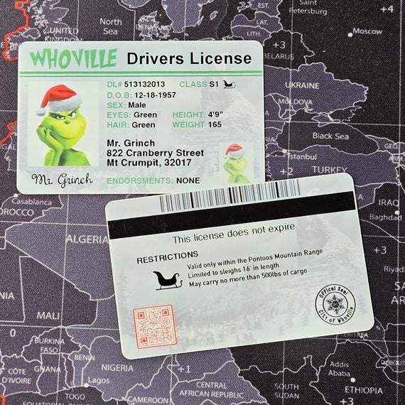 Grinch Drivers License Grinch Santa Drivers License Lost Santa License Lost Grinch License Sublimation Design PNG image only