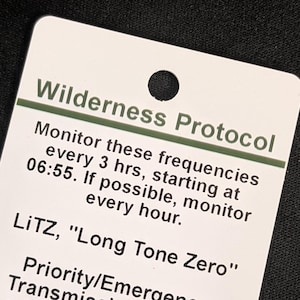 Ham Radio Wilderness Protocol Reference Card: Hiking Emergency Frequencies