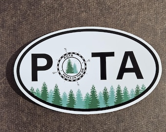 3" x 5" Logo Oval POTA Sticker: Parks on the Air, Die-Cut Vinyl Europen Sticker Style