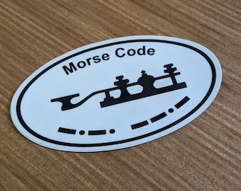 3" x 5" Euro-Style CW Sticker Morse Code Sticker