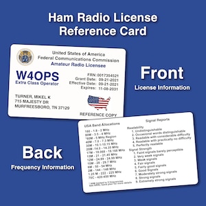 Full-Color Ham Radio Reference Card - Plastic Wallet Card (PVC)