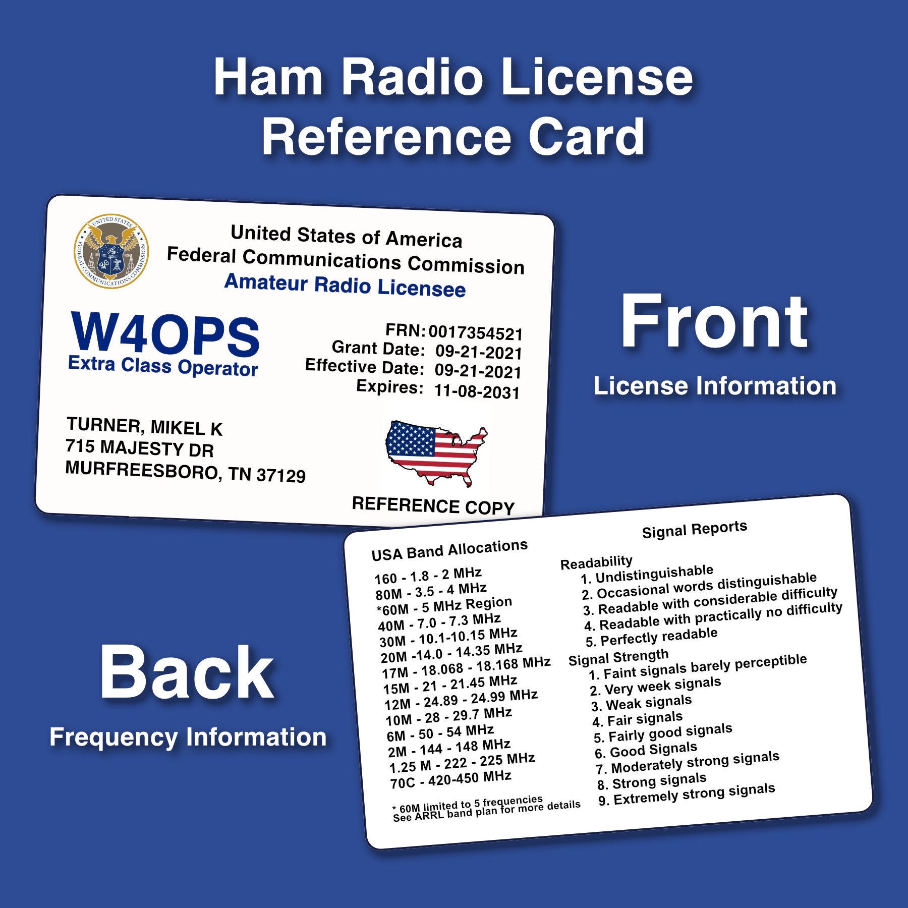 Full-color Ham Radio Reference Card Plastic Wallet Card PVC - Etsy