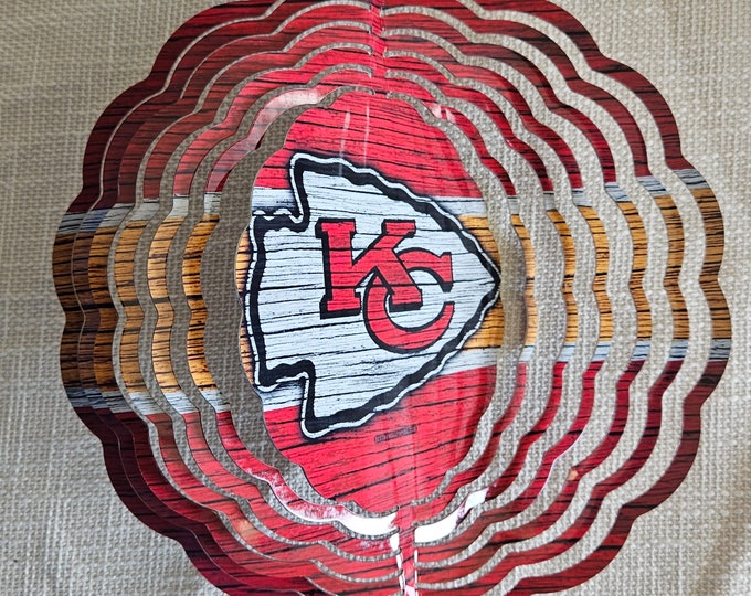 KC Chiefs 10 Wind Spinner / Kansas City Chiefs Football Garden, Yard