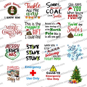 16 great Christmas toilet paper PNG Images and EPS edit files for sublimation & Christmas gag gifts for family and coworkers