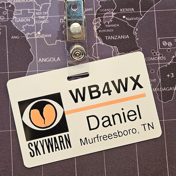Custom Skywarn Ham Radio Call Sign ID Badge