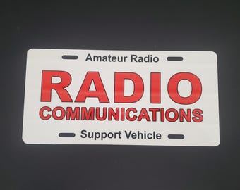 Radio Communications License Plate, Amateur Radio Support Vehicle