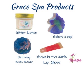 Grace’s Glitter Rainbow Spa Producta
