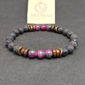 Mens Bracelet, Beaded Bracelet Mens, Cool Unique Bracelet Men, Healing Bracelet Man Unisex Stylish Bracelet, Gemstone Bracelet 8mm, HANDMADE
