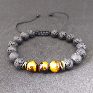 Mens Bracelet, Tigers Eye Beaded Bracelet, Cool Unique Bracelet Men, Healing Bracelet Man. Unisex Stylish Bracelet, Gemstone Bracelet,