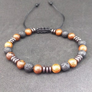 Mens Bracelet, Wooden beaded mens bracelet, Simple everyday bracelet, Cool Unique Bracelet Men, Healing Bracelet Man, Gemstone Bracelet 8mm