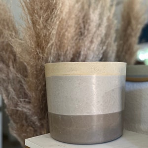 8 inch pot - concrete pot - rustic pot - brown pot - cylinder pot - planter pot - cast stone pot - pottery pot - cactus pot - succulent pot