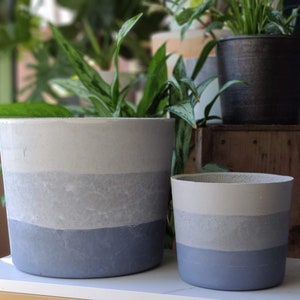 8 inch pot 8 inch planter cylinder 8 pot rustic pot modern pot cast stone pot pastel pot round pot pottery pot image 9