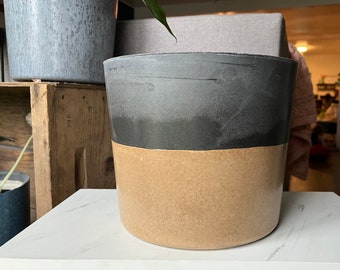 6 inch planter - black pot - beige pot - succulent pot - house plant pot - cactus pot - concrete pot - home decor - planter - gift for her