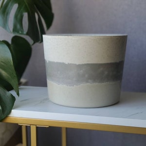 8 inch pot 8 inch planter cylinder 8 pot rustic pot modern pot cast stone pot pastel pot round pot pottery pot image 5