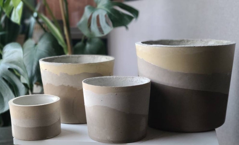 8 inch pot 8 inch planter cylinder 8 pot rustic pot modern pot cast stone pot pastel pot round pot pottery pot image 8