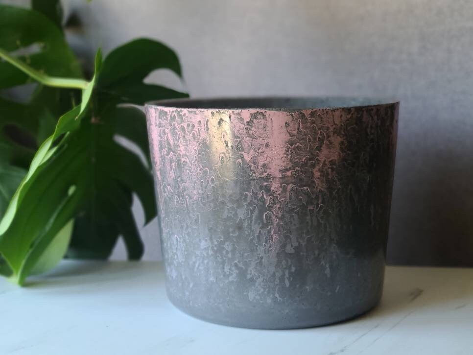 10 Inch Planter - Glazed Pot- Cylinder Pot - Large House Plant Pot ...