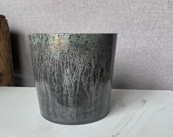 6 inch pot - black pot - turquoise pot - planter pot - small pot - dark pot - plant pot - succulent pot  - cacti pot - house plant pot