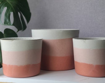 6 inch pot - pink pot - small pot - cylinder pot - succulent pot - cactus pot - house plant pot - boho pot - concrete pot - round pot