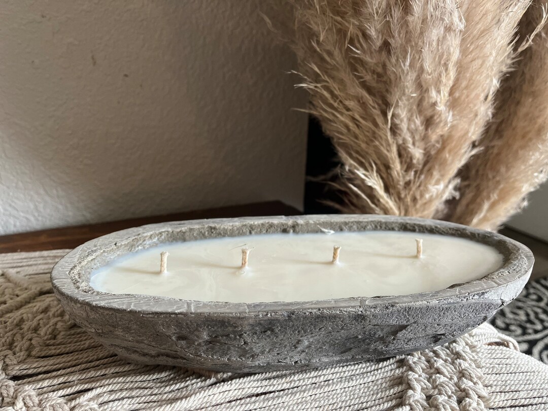 Dough Bowl Candle 4 Wick Concrete Bowl Candle Candle Bread Bowl Candle
