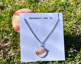 Upcycled Baseball Pendant Necklace, Sports Jewelry